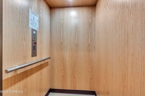 Elevator, Interior, Wooden Walls