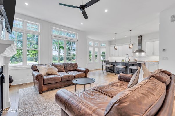 Interior, Kitchen, Living room, Pendant Lights, Recessed Lighting, Wood Texture Flooring