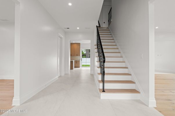 Interior, Marble, Recessed Lighting, Wood Texture Flooring