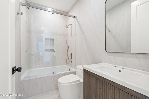 Bathroom, Glass Shower, Interior, Marble Walls