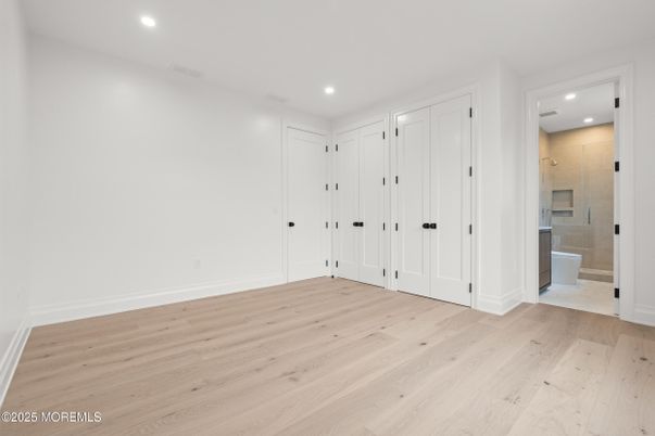 Bathroom, Empty room, Interior, Recessed Lighting, Wood Texture Flooring