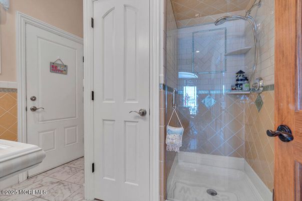 Bathroom, Glass Shower, Interior, Marble