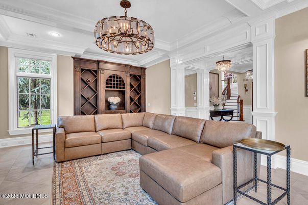 Chandelier, Interior, Living room, Recessed Lighting