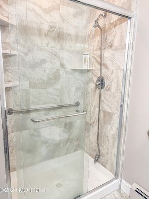 Bathroom, Glass Shower, Interior, Marble Walls