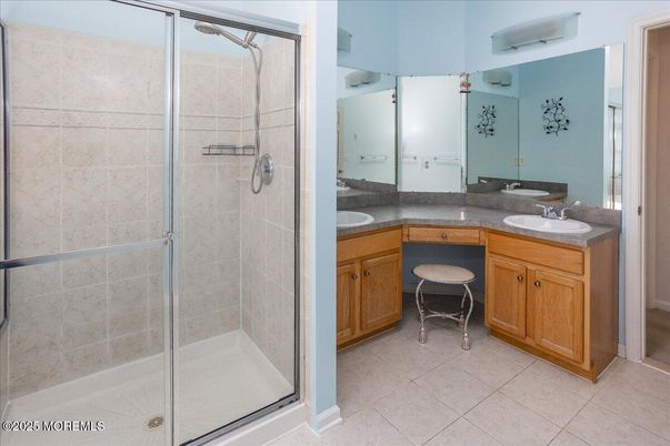 Bathroom, Dual Sink Vanities, Glass Shower, Interior
