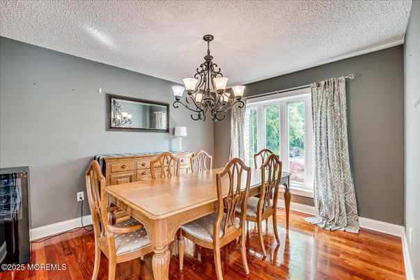 Chandelier, Dining room, Interior, Wood Texture Flooring