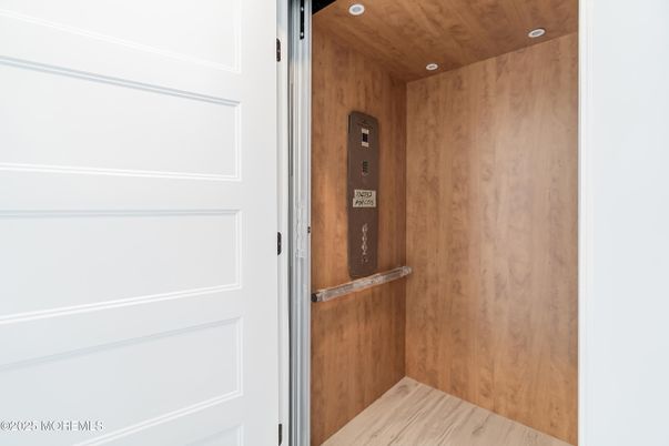 Elevator, Interior, Wooden Ceilings, Wood Texture Flooring, Wooden Walls