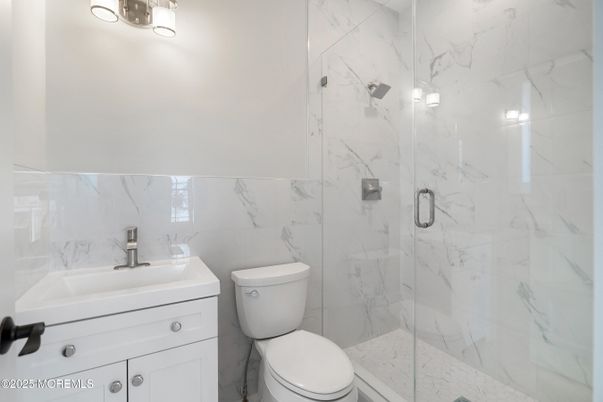 Bathroom, Glass Shower, Interior, Marble Walls