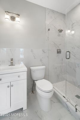 Bathroom, Glass Shower, Interior, Marble, Marble Walls