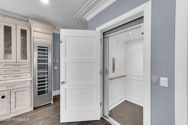 Elevator, Interior, Recessed Lighting, Wood Texture Flooring