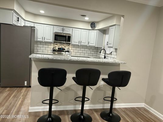 Interior, Kitchen, Recessed Lighting, Wood Texture Flooring
