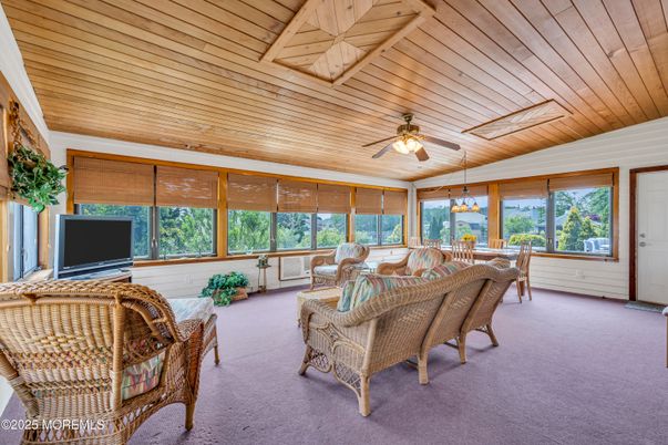 Dining room, Interior, Living room, Sun Room, Wooden Ceilings