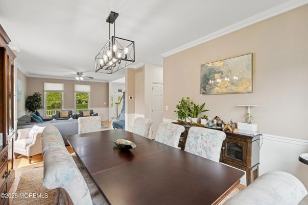 Dining room, Interior, Living room, Pendant Lights, Wood Texture Flooring