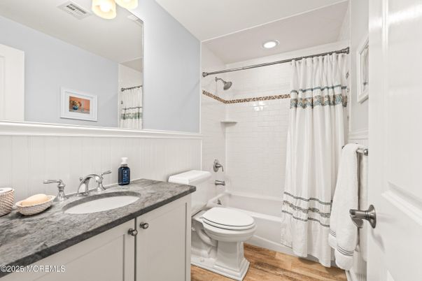 Bathroom, Interior, Recessed Lighting, Wood Texture Flooring
