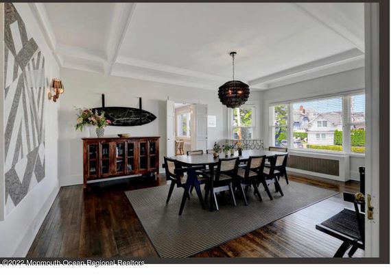 Chandelier, Dining room, Interior, Pendant Lights, Wood Texture Flooring