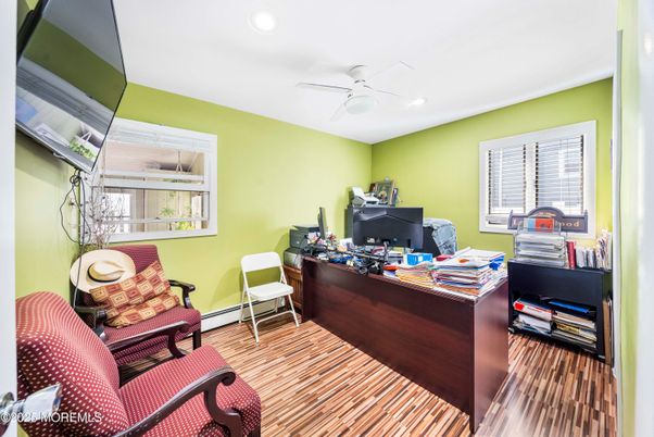 Home Office, Interior, Recessed Lighting, Wood Texture Flooring