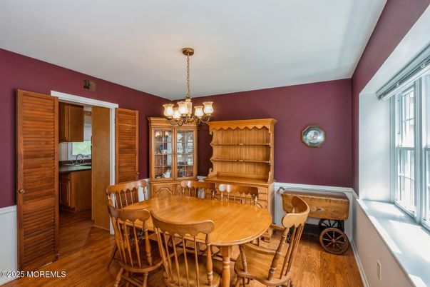 Chandelier, Dining room, Interior, Wood Texture Flooring