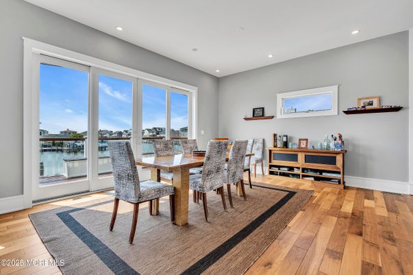 Dining room, Interior, Recessed Lighting, Water, Wood Texture Flooring