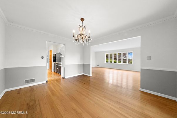 Chandelier, Empty room, Interior, Wood Texture Flooring