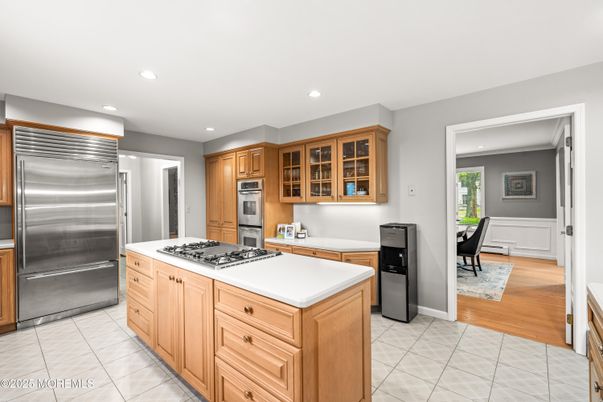 Dining room, Interior, Kitchen, Recessed Lighting, Stainless Steel Appliances, Wood Texture Flooring