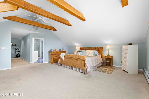 Bedroom, Interior, Recessed Lighting, Wooden Beams