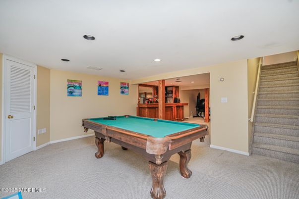 Billiard Table, Game Room, Interior, Recessed Lighting