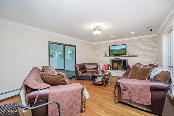 Fireplace, Interior, Living room, Stone Walls, Wood Texture Flooring