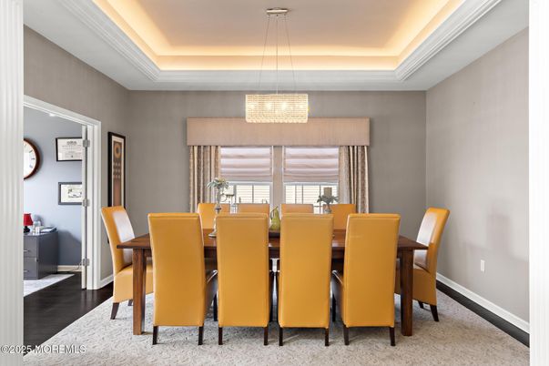 Chandelier, Dining room, Interior, Pendant Lights, Wood Texture Flooring