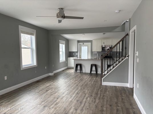 Interior, Kitchen, Pendant Lights, Wood Texture Flooring