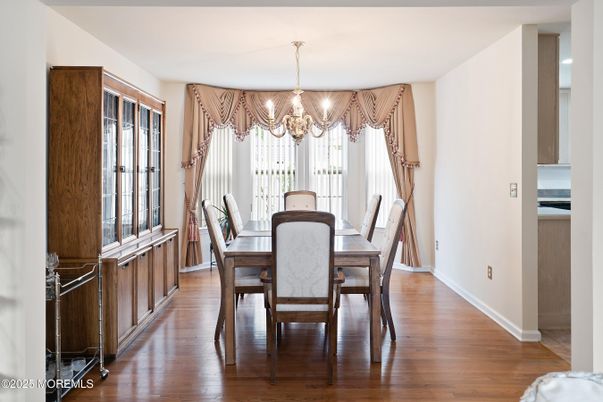 Chandelier, Dining room, Interior, Wood Texture Flooring
