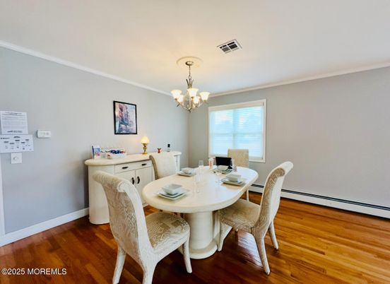 Chandelier, Dining room, Interior, Wood Texture Flooring