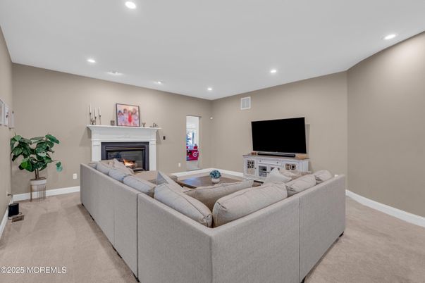Fireplace, Interior, Living room, Recessed Lighting
