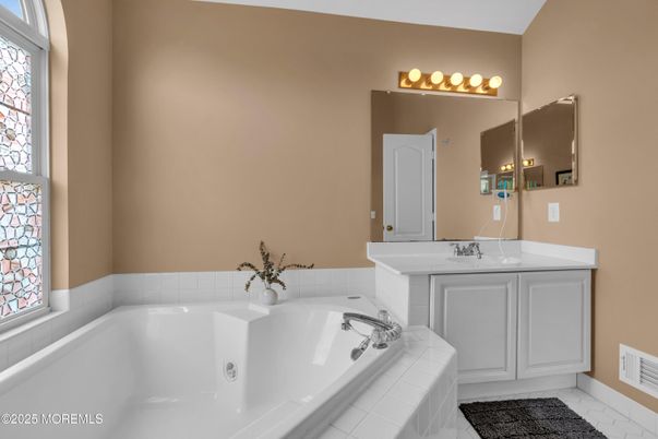Bathroom, Dual Sink Vanities, Interior, Tile Countertops