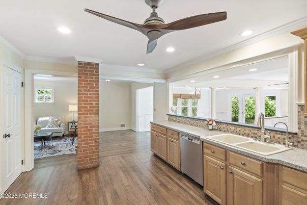 Interior, Kitchen, Recessed Lighting, Wood Texture Flooring