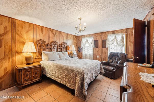 Bedroom, Chandelier, Interior, Wooden Walls