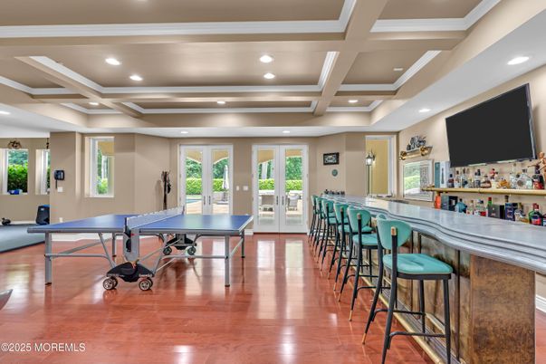 Game Room, Interior, Recessed Lighting, Wood Texture Flooring