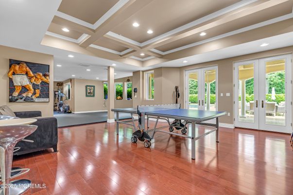 Fitness Equipment, Game Room, Interior, Recessed Lighting, Wood Texture Flooring