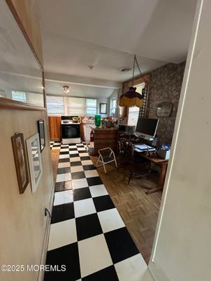 Home Office, Interior, Stone Walls, Wood Texture Flooring