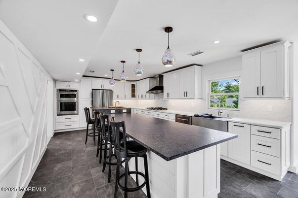 Interior, Kitchen, Pendant Lights, Recessed Lighting, Stainless Steel Appliances