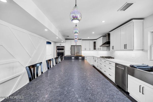 Interior, Kitchen, Pendant Lights, Recessed Lighting, Stainless Steel Appliances