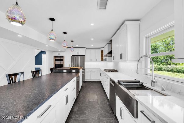 Interior, Kitchen, Pendant Lights, Recessed Lighting, Stainless Steel Appliances