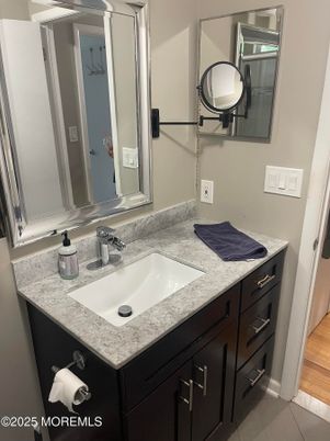 Bathroom, Dual Sink Vanities, Interior, Wood Texture Flooring