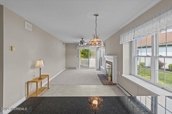 Fireplace, Interior, Pendant Lights