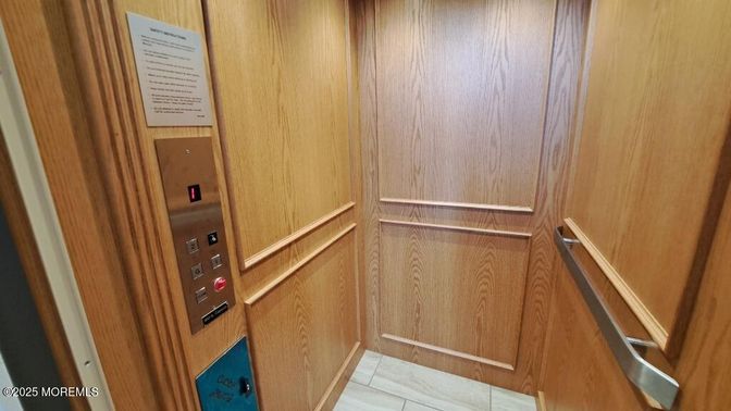 Elevator, Interior, Wooden Walls