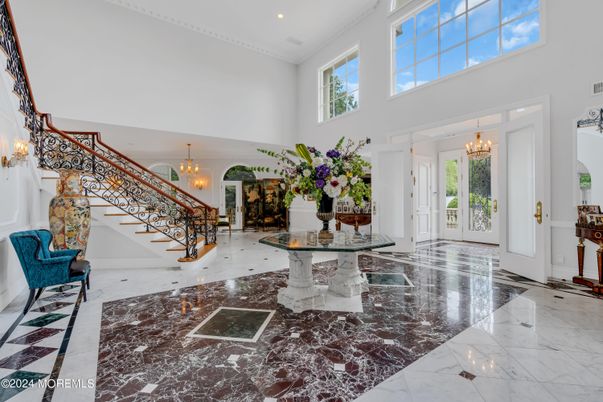 Chandelier, Interior, Marble, Recessed Lighting