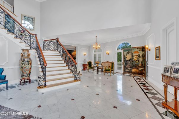 Chandelier, Dining room, Interior, Marble