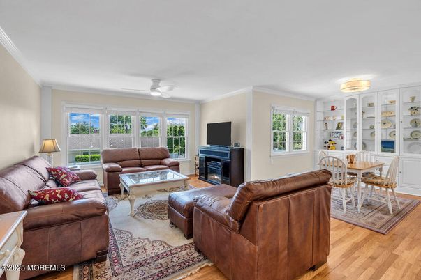 Dining room, Fireplace, Interior, Living room, Wood Texture Flooring