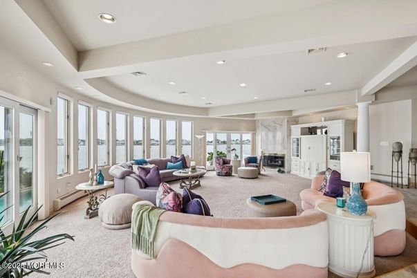 Fireplace, Interior, Living room, Recessed Lighting