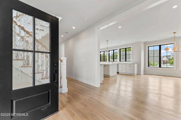 Empty room, Interior, Pendant Lights, Recessed Lighting, Wood Texture Flooring