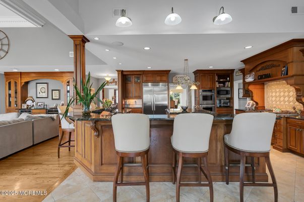 Interior, Kitchen, Living room, Recessed Lighting, Stainless Steel Appliances, Wood Texture Flooring